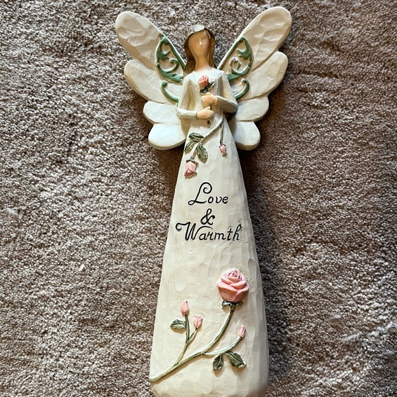 Other - Love & Warmth Angel Standing Decor - Cream and Pink